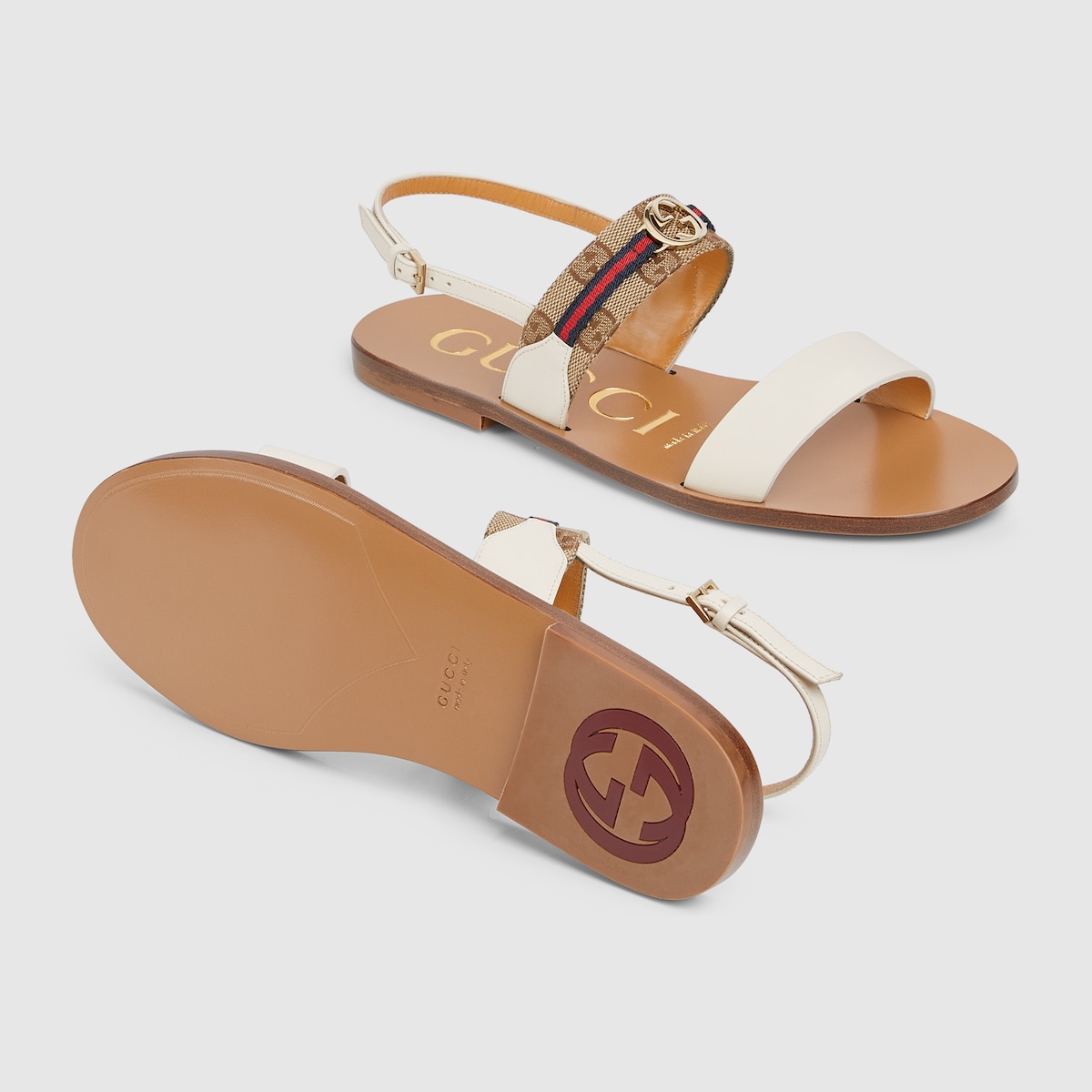 Gucci Women’s sandal with Interlocking G and Web - Image 2